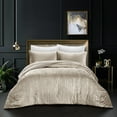 thumbnail image 1 of Grace Living Aashvi Crinkle Velvet 3pc Comforter Set - 2 Pillow Shams, 1 Comforter, 1 of 5