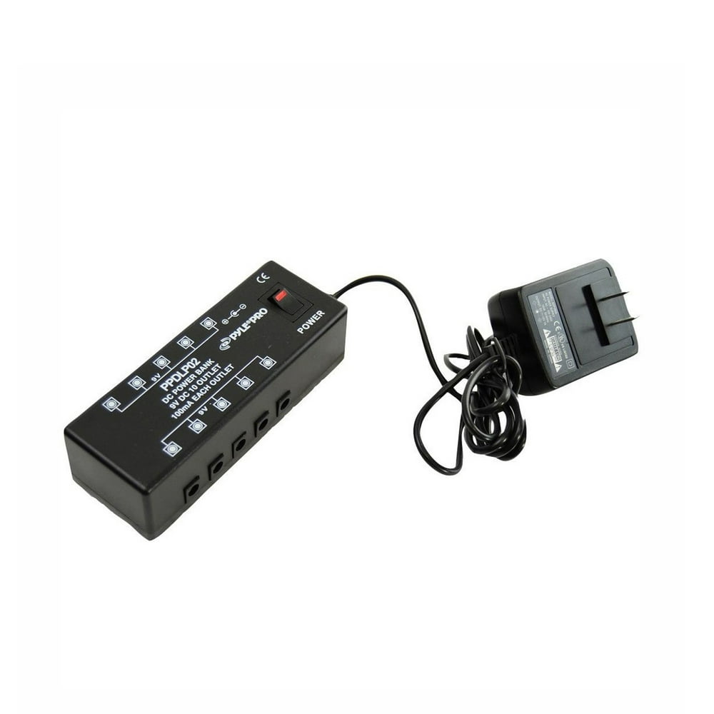 Pyle DC Pedal Board Power Supply For Up To 10 Guitar Effects Pedals At