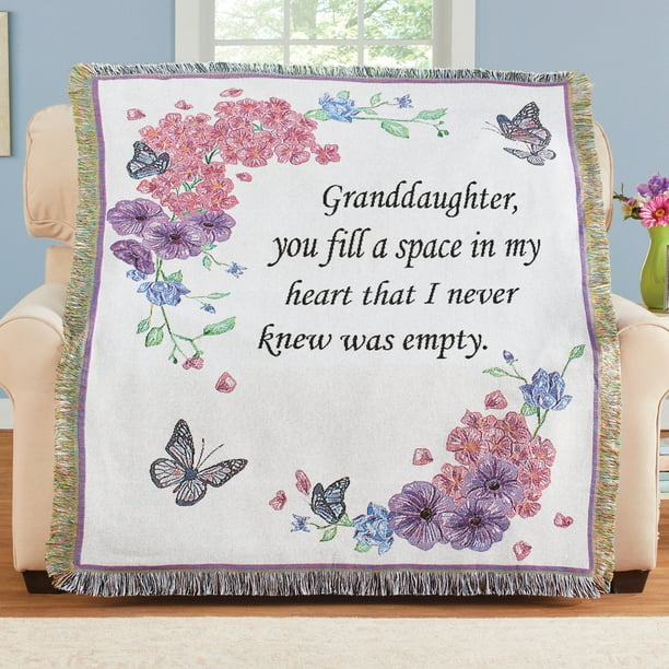 Floral Granddaughter Sentimental Tapestry Throw Blanket - Gift Ideas ...