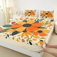 thumbnail image 3 of Homewish Vibrant Groovy Floral Full Size Sheets, Cartoon Rustic Botanical Bed Sheets, Retro Artwork Style Sheet Sets, Luxury Bedroom Decor, 4 Pieces, 3 of 7