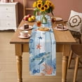thumbnail image 2 of Sea Turtle Coastal Table Runner 108 Inches, Summer Beach Coral Nautical Blue Wood Bed Runner Dresser Scarves Tabletop for Indoor Outdoor Parties/Ceremony/Banquet, 13"x 108", 2 of 9