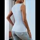 thumbnail image 4 of Top Informal de Verano de Punto Acanalado con Cuello Redondo, Corte Entallado, Básico, Texturizado, Sin Mangas, Azul , L, 4 of 5
