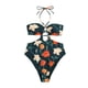 thumbnail image 3 of Gibobby Trajes de Baño Mujer Trajes de baño de 3 piezas para mujer, anillo Halter, estampado completo, traje de baño envolvente para la playa, conjunto d(F,CH), 3 of 4