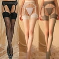 thumbnail image 5 of Porte-jarretelles Bas Noirs Dentelle Femmes 4 Sangles avec Bas pour Cuisses Lingerie Élégante, 5 of 5