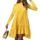 thumbnail image 4 of Vestido, Cuello Redondo, Ajuste Holgado, Dobladillo Con Volantes, Estampado De Lunares, Vestido De Manga Larga A La Moda Para Mujer Para Ir De Compras, 4 of 4
