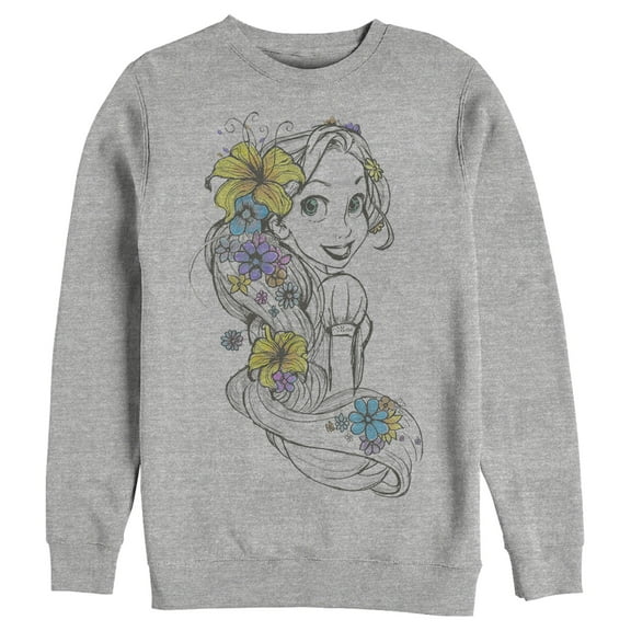 Men's Tangled Rapunzel Flowers  Sweatshirt Athletic Heather 2X Large