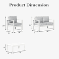 thumbnail image 6 of LayinSun 4 Piece Hight Back Aluminum Outdoor Furniture Set with Coffee Table, Modern Patio Conversation Sets, 6 of 7