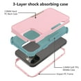 thumbnail image 3 of Apple iPhone 12 Pro Max Case , for iPhone Series Rugged Rubber Durable 3 in 1 Cover , Phone Case for Girl Men Women Cute (Pink+Teal), 3 of 7
