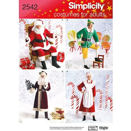Simplicity Adult's Size XS-M Christmas Costumes Pattern, 1 Each