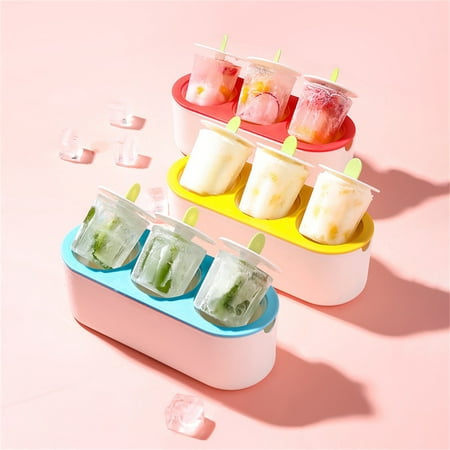 

Mairbeon Popsicle Mold BPA Free Reusable 3-Cavity Easy Release Ice Pop Maker for Homemade Food