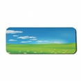 thumbnail image 1 of Landscape Computer Mouse Pad, Cartoon Scenery Clouds Valley Hills Grass Sunbeams Flowers Artprint Image, Rectangle Non-Slip Rubber Mousepad Large, 31" x 12", Blue White Green, by Ambesonne, 1 of 2