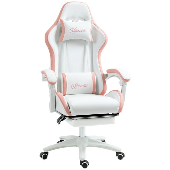 Vinsetto Computer Gaming Chair, PU Leather Office Desk Chair, White