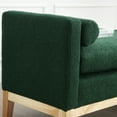 thumbnail image 4 of Ottoman with Bolster Pillows & Wood Legs, Upholstered Bench, Elegant Indoor Bench, Entry Bench, 53.5"W Ottoman Bench for End of Bed, Bedroom, Living Room, Entryway, Green, 4 of 6