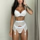 thumbnail image 2 of Sujetador de lencería de malla sexy para mujer + Liga + Conjunto de bragas Ropa de dormir Sujetador calado Ropa interior Fridja nalpqowj46396, 2 of 9