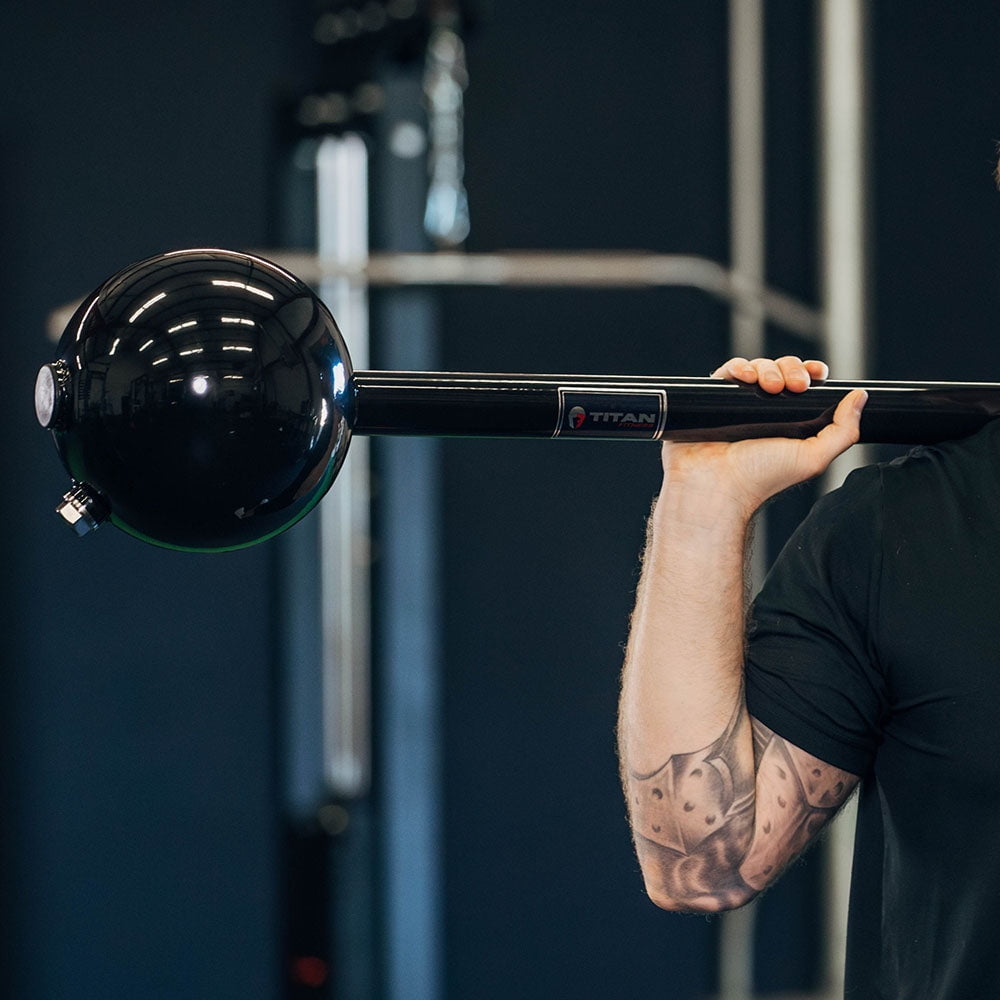 Titan Fitness Loadable Globe Barbell, Adjustable Weight Design, Loadable up to 109 LB with Lead Shot or Sand, Rugged Steel with Rust-Resistant Gloss for Indoor/Outdoor Use