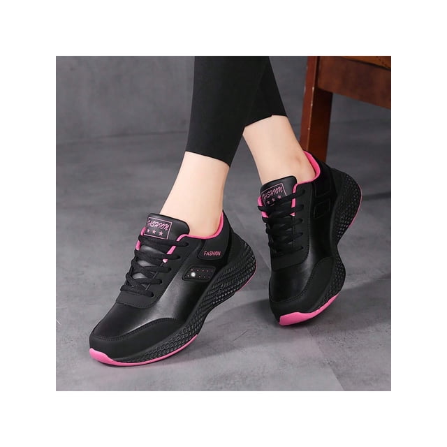 Women's Slip-Resistant Sports Shoes With Leather Upper And Soft Sole For Traveling, Spring And Winter Casual Shoes