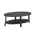 thumbnail image 5 of Roundhill Furniture Anze Living Room Contemporary Oval Wood Shelf Coffee Table in Charcoal Finish, 5 of 7