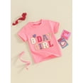 thumbnail image 3 of Bslissey Toddler Little Girls Birthday T-shirts Short Sleeve Letter Heart Embroidery Pullovers Infant Baby Casual Crew Neck Tops Summer Clothes 6M 12M 18M 24M 3T 4T, 3 of 8