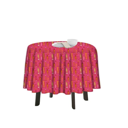 

eloria Fish Printed Round Table Cloth Resistant Washable Decorative Table Cover for Dining Table