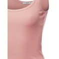 thumbnail image 4 of A2Y Women's Basic Solid Double Scoop Neck Rib Cropped Tank Top Blush L, 4 of 6