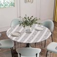 thumbnail image 5 of Black Stripe Round Tablecloth for 45-54 Inch Tables,Fitted Table Cover with Elastic Edge,Modern Abstract Vertical Stripes Beige Waterproof Outdoor Table Cloth Protector for Patio Garden Dinner Picnic, 5 of 9