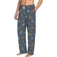 thumbnail image 2 of Uemuo Squirrel And Snowflakes Pattern Men's Wide Leg Palazzo Lounge Pants with Pockets Light Weight Loose Comfy Casual Pajama Pants-X-Large, 2 of 9