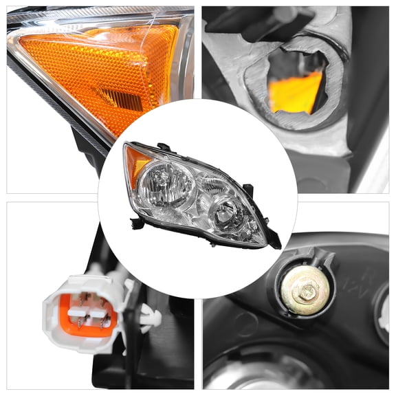 Passenger Right Headlight Assembly for 2008-2010 Toyota Avalon XL/XLS w/ HID | Clear Lens Chrome Housing | OE# 81110-07093 | No Ballast