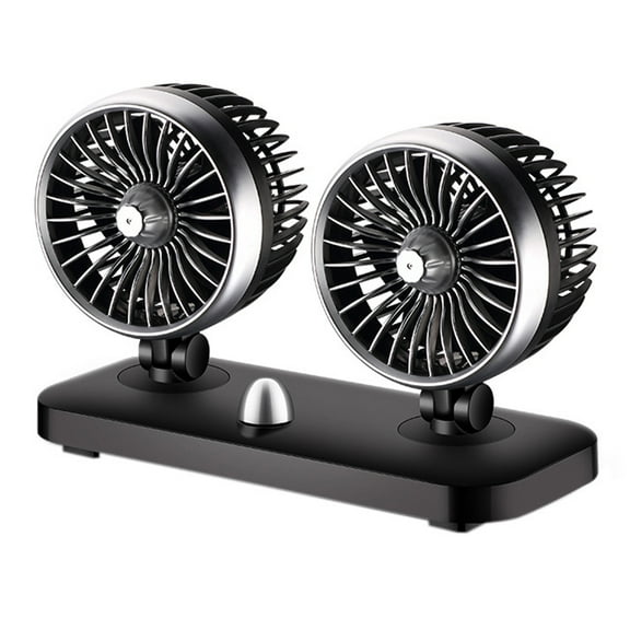 Double-headed Car Fan USB Car Vehicle Air Fan Powerful Electric Fan(Black)