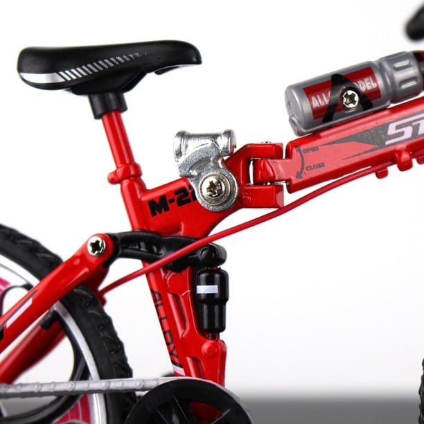Fivtsme Mini Vélo De Doigt 1:10 – Modèle De VTT Alliage – Décoration De Bureau Et Jouet Éducatif – Cadeau Fan De Cyclisme (Rouge)