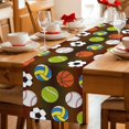 thumbnail image 5 of Brown Balls Cotton Linen Table Runner for Dining Kitchen, Baseball Tennis Basketball Football Wedding Outdoor Party Tablerunners Decoration, Dresser Scarf Coffee Tablecloth Runners 13x108 Inches, 5 of 9