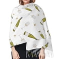 thumbnail image 5 of Shawl Wraps for Women - Cartoon Champagne Print Oversized Fall Winter Fashion Blanket Scarf for Women, 5 of 6