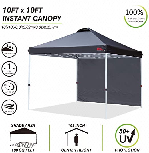 MASTERCANOPY Patio Pop Up Instant shelter Beach Canopy Better Air Circulation Canopy with Wheeled Backpack Carry Bag 8x8 ft, Khaki