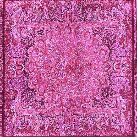 Ahgly Company Indoor Square Persian Pink Traditional Area Rugs, 4' Square