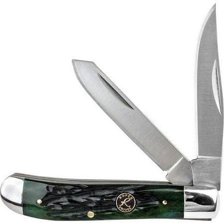 - Roper Knives RP0008CGB Green Bone Satin Carbon Clip/Spey Folding Pocket Knife