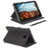Verizon Folio Case, Screen protector and Stylus bundle for Ellipsis 8, Ellipsis Kids Tablet - Black