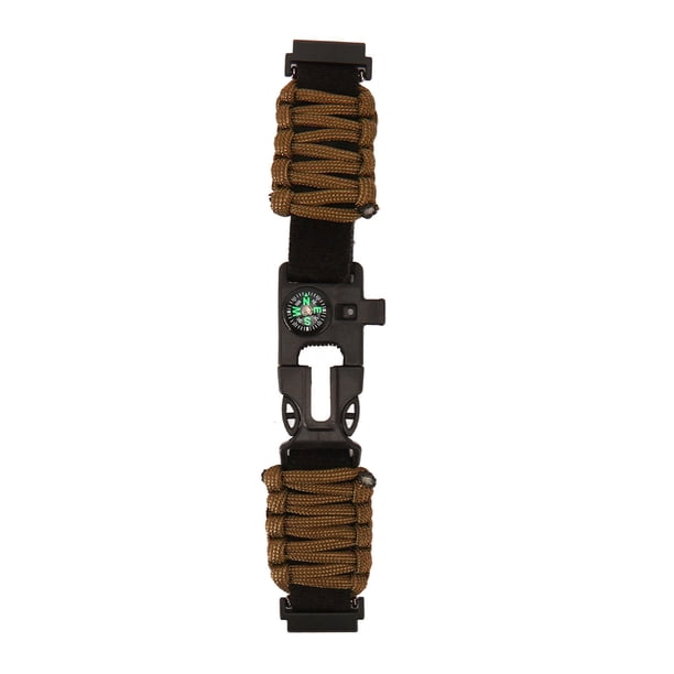 M Buder Pulsera Paracord 6 en 1 22mm Correa de Reloj Supervivencia Táctica Color Marrón