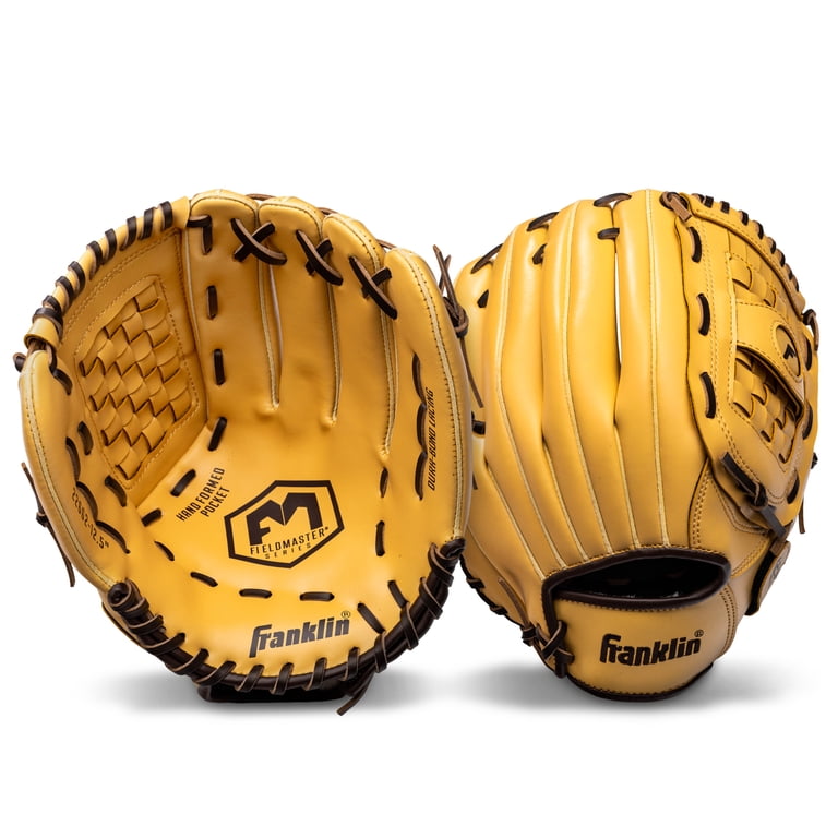 Franklin Sports Field Master Baseball + Softball Glove, 12.5 in