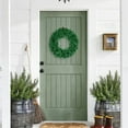 thumbnail image 3 of Christmas Wreath, Green Artificial Wreaths, DIY Faux Plain Wreaths, Front Door Green Farmhouse Cabinets Wreath Indoor Outdoor Wall Decor, 1 Pcs, 11.81 Inches, 3 of 7