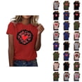 thumbnail image 1 of T-shirt Femme Saint-Valentin 2026 Manches Courtes Col Rond Graphique Cœur d'Amour, 1 of 4
