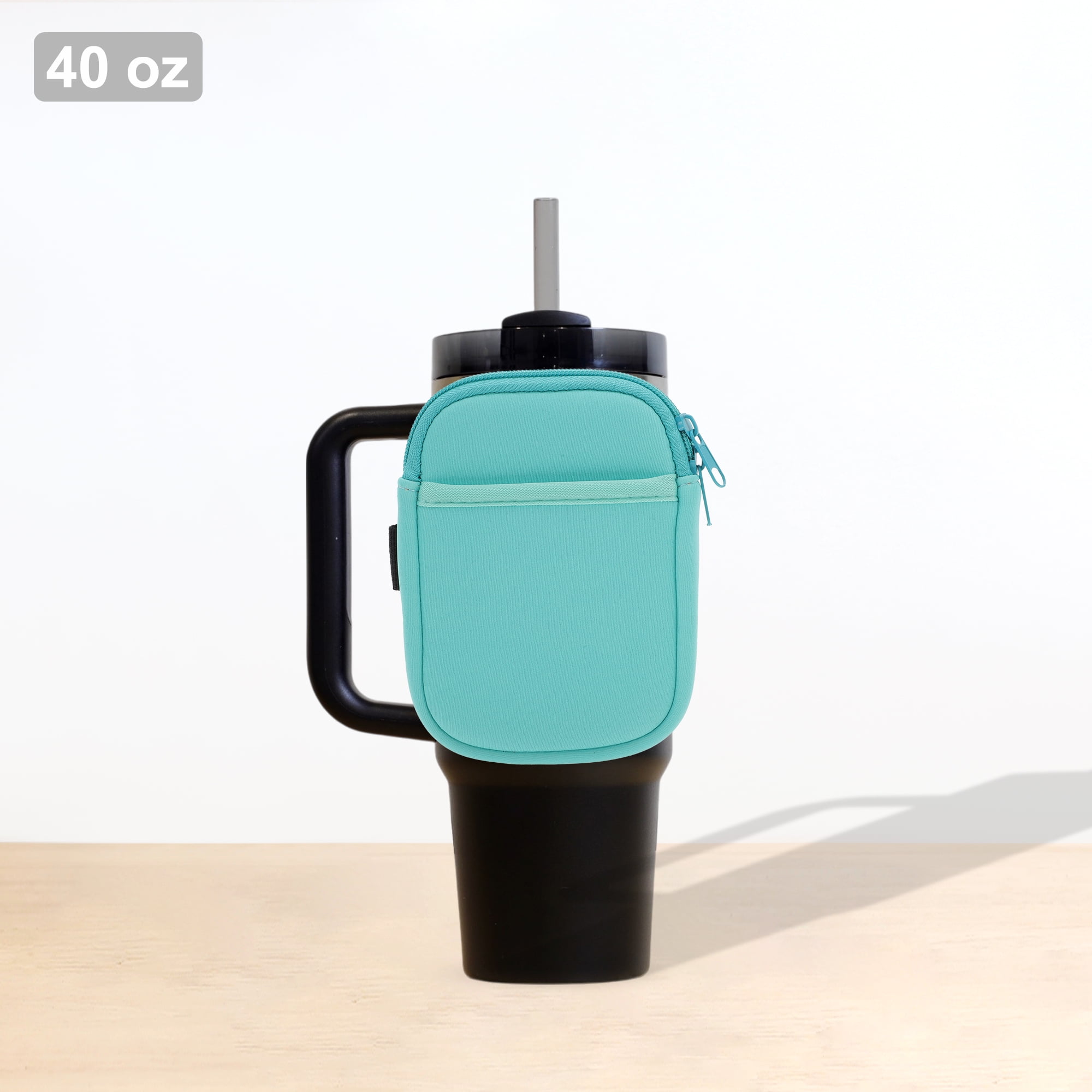 Unique Bargains 1Pc Durable Water Bottle Pouch With 2 Pockets Green