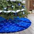 thumbnail image 1 of Falda de árbol de Navidad de felpa azul con lentejuelas plateadas 122, 1 of 7