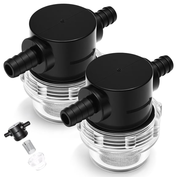 2/4 Pieces Water Pump Strainer 3/8 ID Hose Barb Mesh Filter Screen Inline Twist on Plumbing Strainer 12V DC for RV Sprayer Marine Boat Camper Lawn