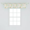 thumbnail image 2 of Cartoon Window Valance Pack of 2, Colorful Dotted Elephants and Little Flowers Pattern in Doodle Like Design, Rod Pocket Curtain Valances for Kitchen Bedroom, 54" X 12", Multicolor, by Ambesonne, 2 of 4