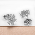 thumbnail image 2 of Airoki Dainty 18k White Gold Plated Snowflake Stud Earrings with Simulated Diamond Crystals for Women Daughter Girlfriend Jewelry Gifts, 2 of 5