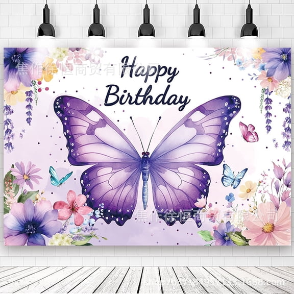 Happy Birthday Anime Cartoon Theme Backdrops Banner Birthday Party Decor Supplies,5.9x3.6ft