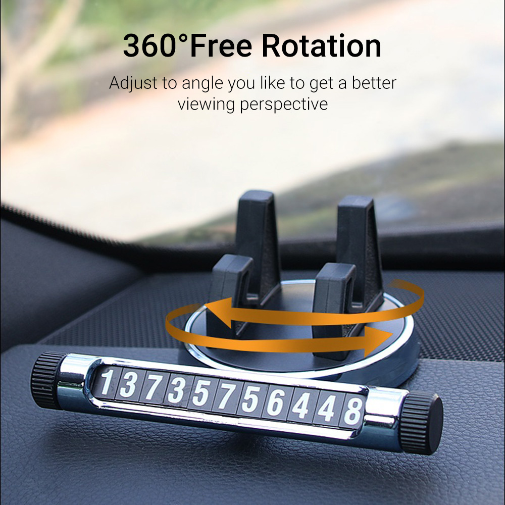 Support Magnétique Pour Numéro De Téléphone Temporaire Voiture - Carte Stationnement Rechargeable Et Ajustable