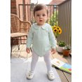 thumbnail image 5 of RUINIXCW Nebworn Baby Girl Boy Spring Fall Winter Clothes Infant Baby Striped Bubble Romper Long Sleeve Peter Pan Doll Collar Bodysuit Bodysuit Playsuit, 5 of 9