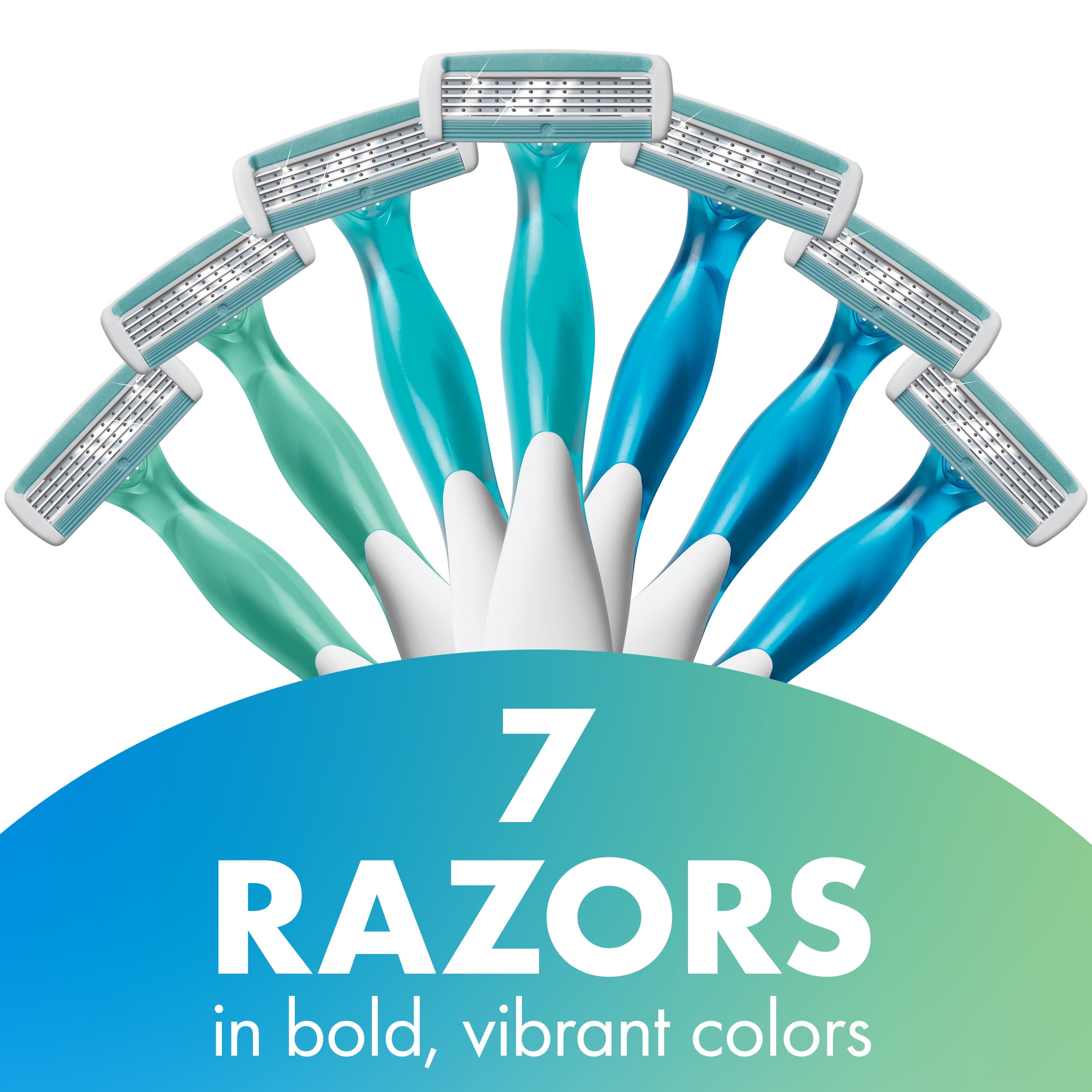 BIC Soleil Comfort 4-Blade Women's Manual Razor, 7 Count, Assorted