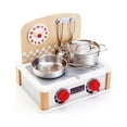 thumbnail image 1 of Hape 2-in-1 Child Safe Wood Children's Play Toy Kitchen and Grill Learning Set, 1 of 5