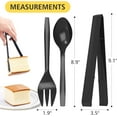 Plastic Serving Utensils Set, 18 Piece, 9" Black